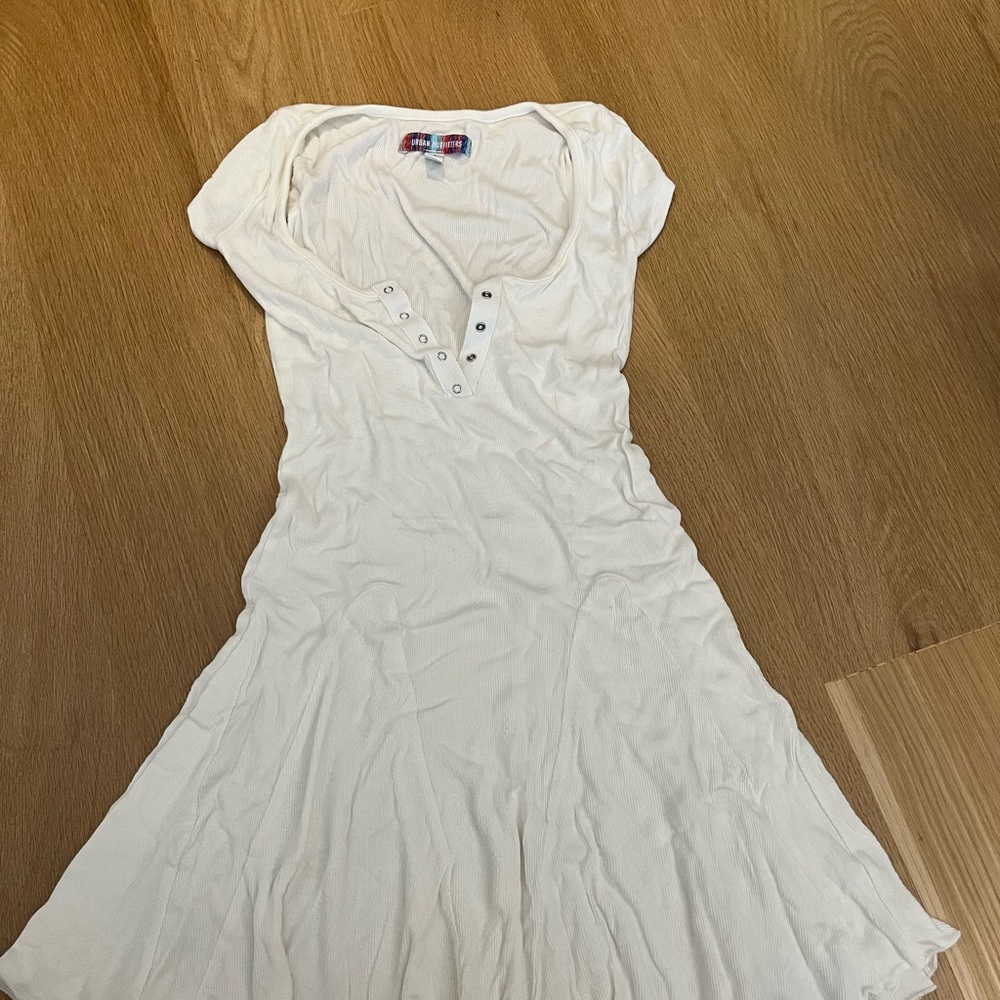 Urban Outfitters White Long Sleeve Dress